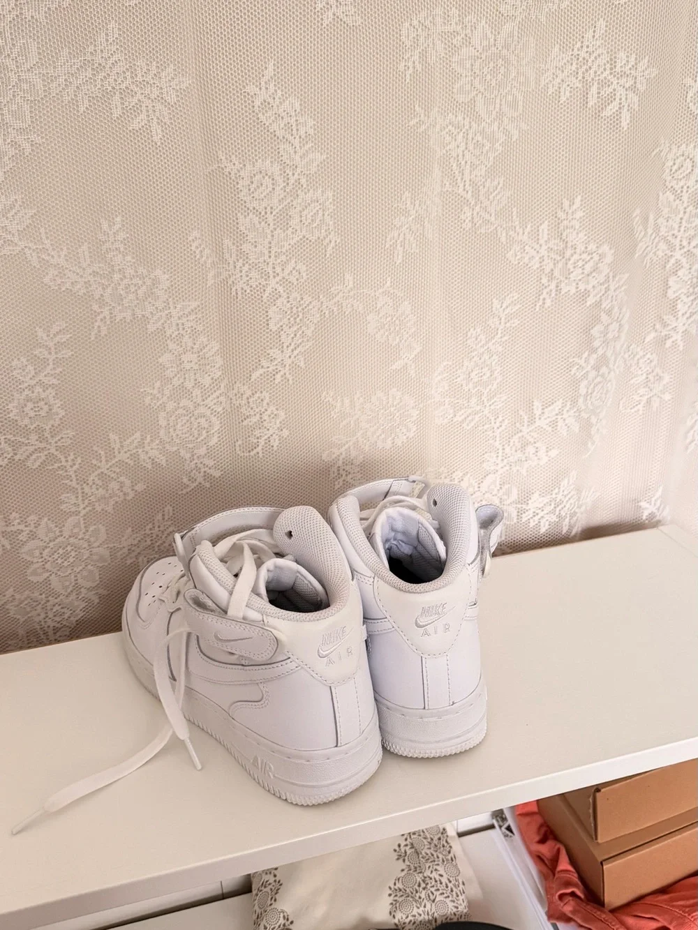 Nike White Mid-Top Leather Sneakers